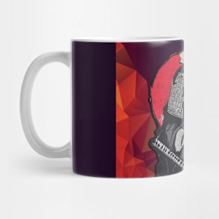 Cool skull as a warrior in red for Halloween Mug